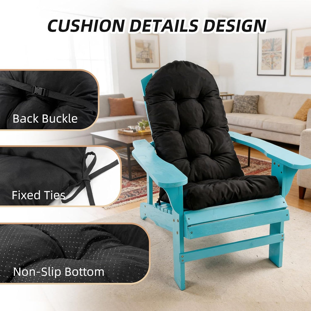 outdoor adirondack chair cushions set of 2, non-slip, close-up detail