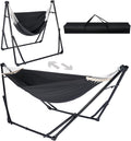 2-in-1 Hammock Chair with Stand, Portable Hammock, Black