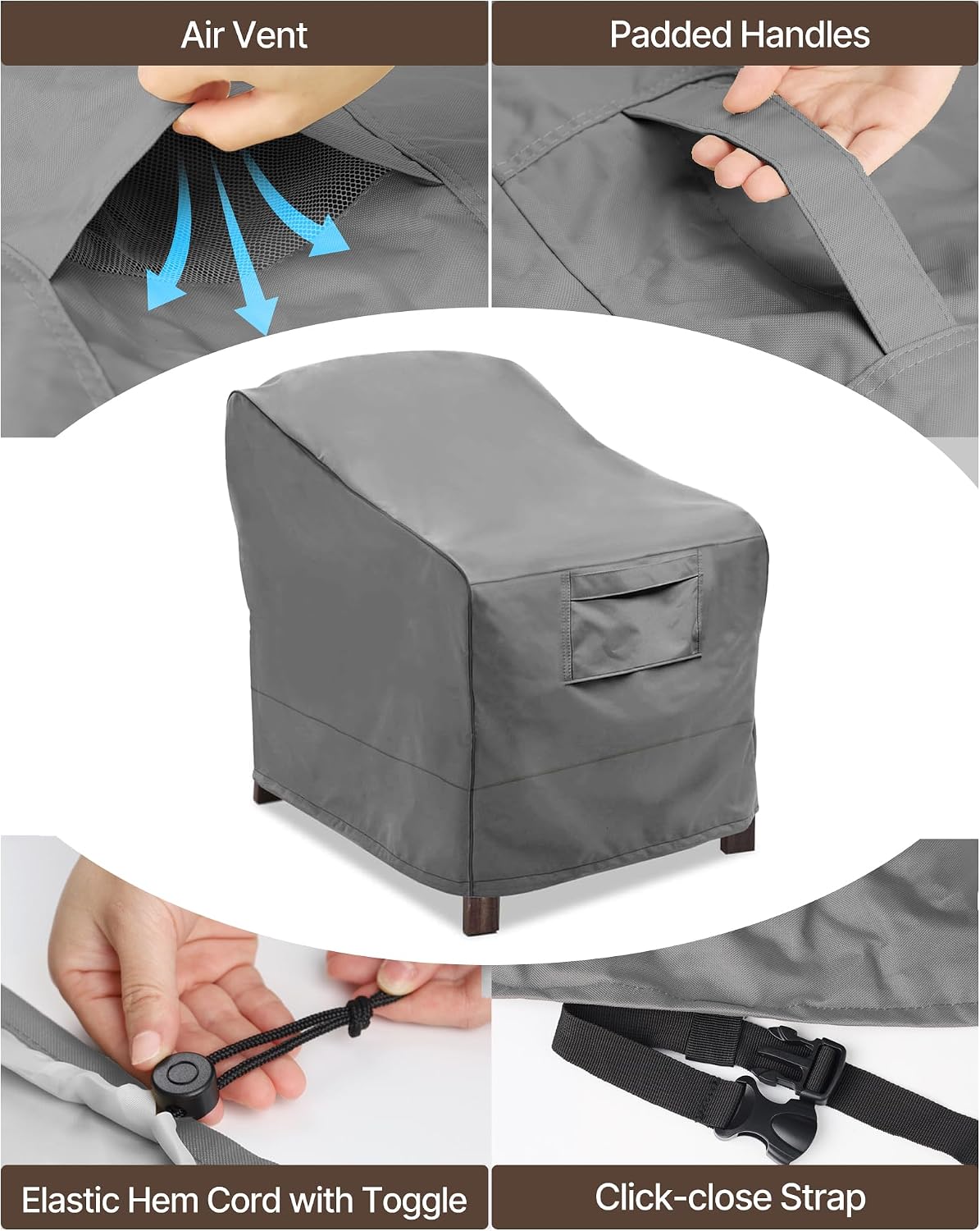 vailge patio chair covers & outdoor furniture covers, side view