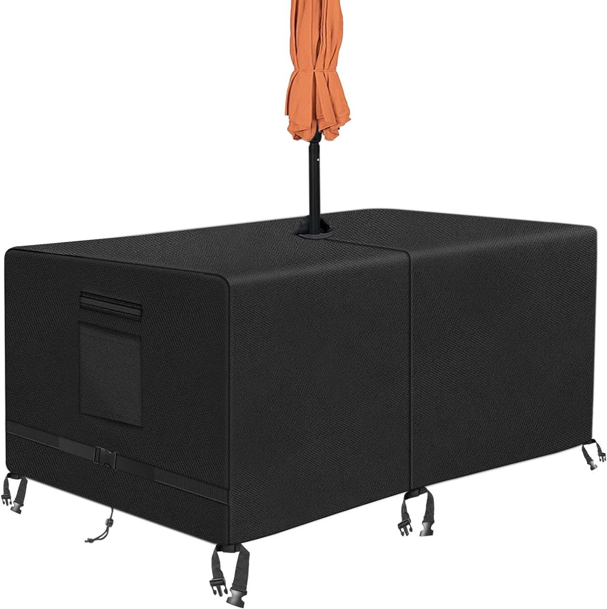 Rectangle Patio Table Cover with Umbrella Hole 108 Lx 82" W x 23.6" H