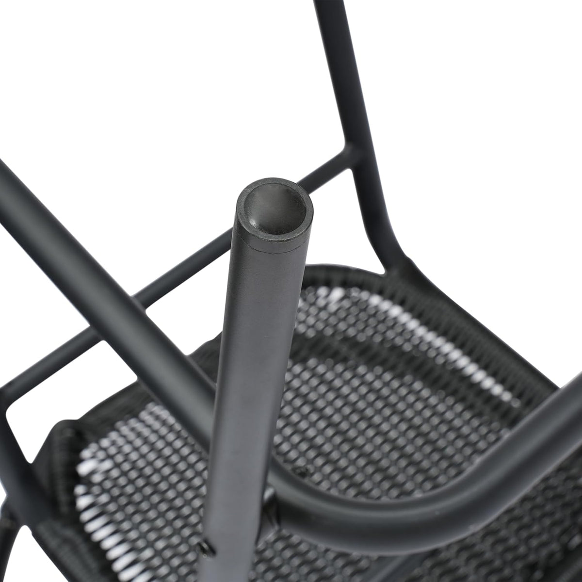 Flash Furniture PE Rattan Indoor/Outdoor Restaurant Barstool, Black, 2-Pack
