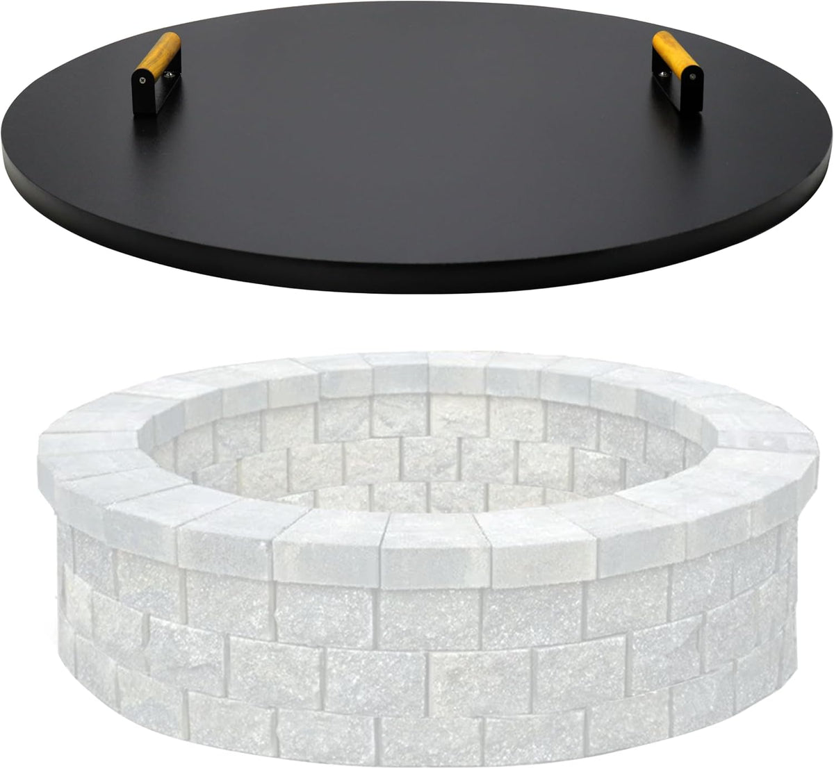 FEBTECH - 30" Round Fire Pit Lid - Heat Resistant Fire Pit Cover Round