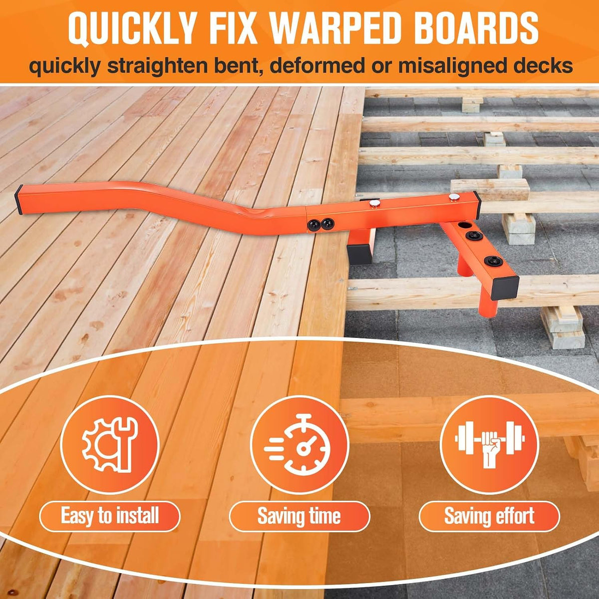 deck board straightening tool 24in, deck board bender, package contents