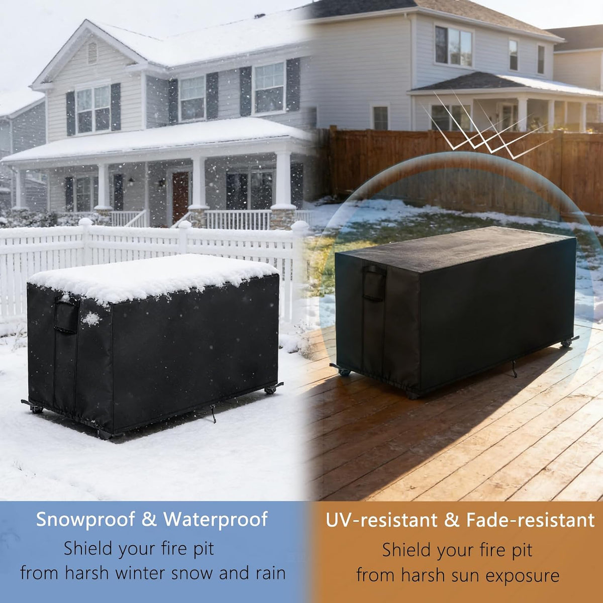 TheElves Rectangle Fire Pit Cover 48x16x16 inch for Rectangle Fire Table
