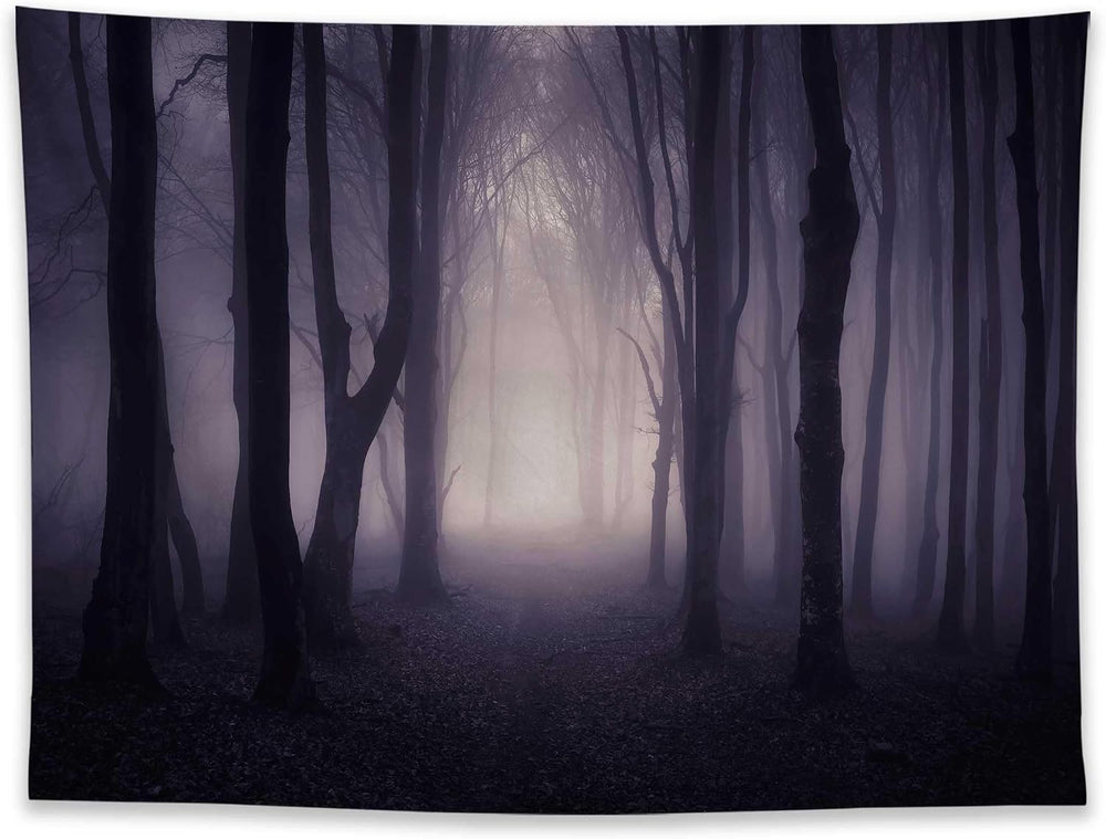 Allenjoy 96" x 72" Halloween Misty Forest Photography Backdrop with...
