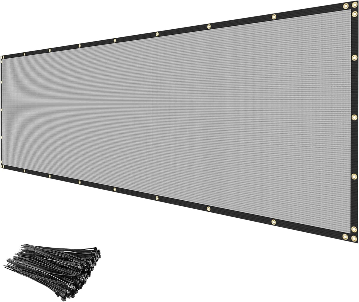 Privacy Fence Screen 6' x 30' Fencing Cover Heavy Duty Mesh Windscreen Cloth for Outdoor Garden Patio Backyard Chain Link Fence Gray