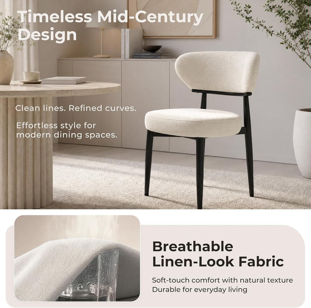 Dining Chairs Set of 2, Modern Upholstered Fabric Dining Chairs