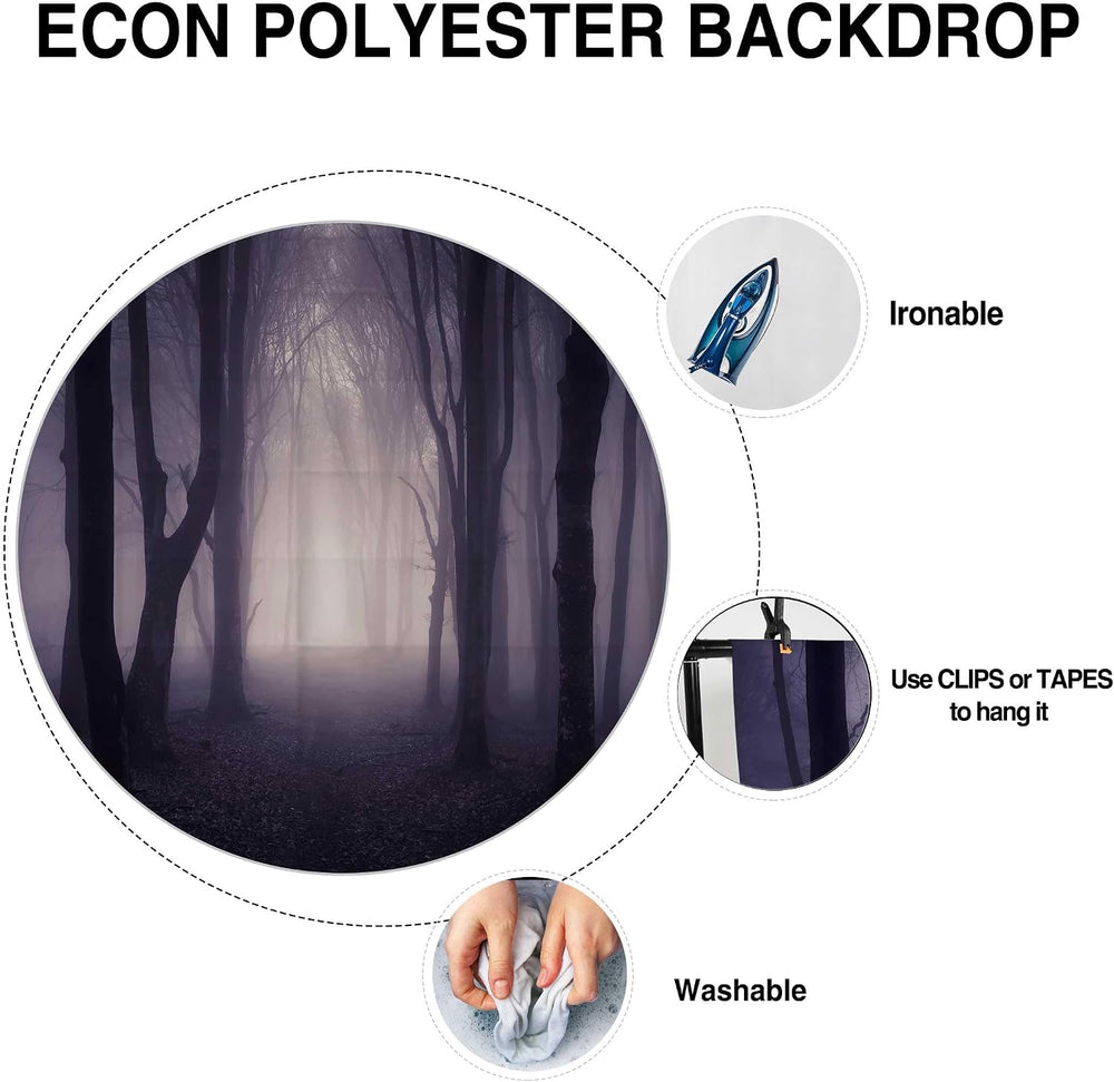 Allenjoy 96" x 72" Halloween Misty Forest Photography Backdrop with...