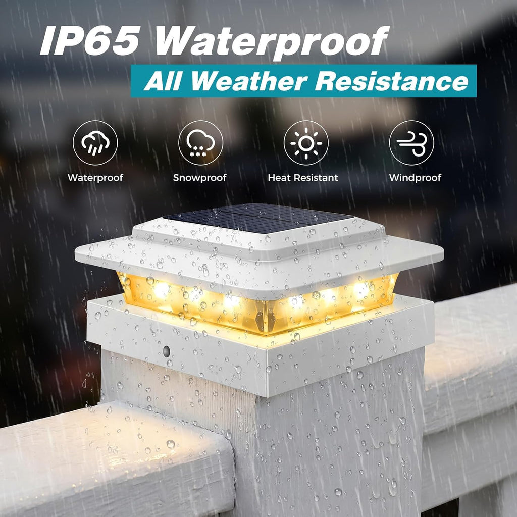 kolpop solar post cap lights outdoor 10 pack showing dimensions