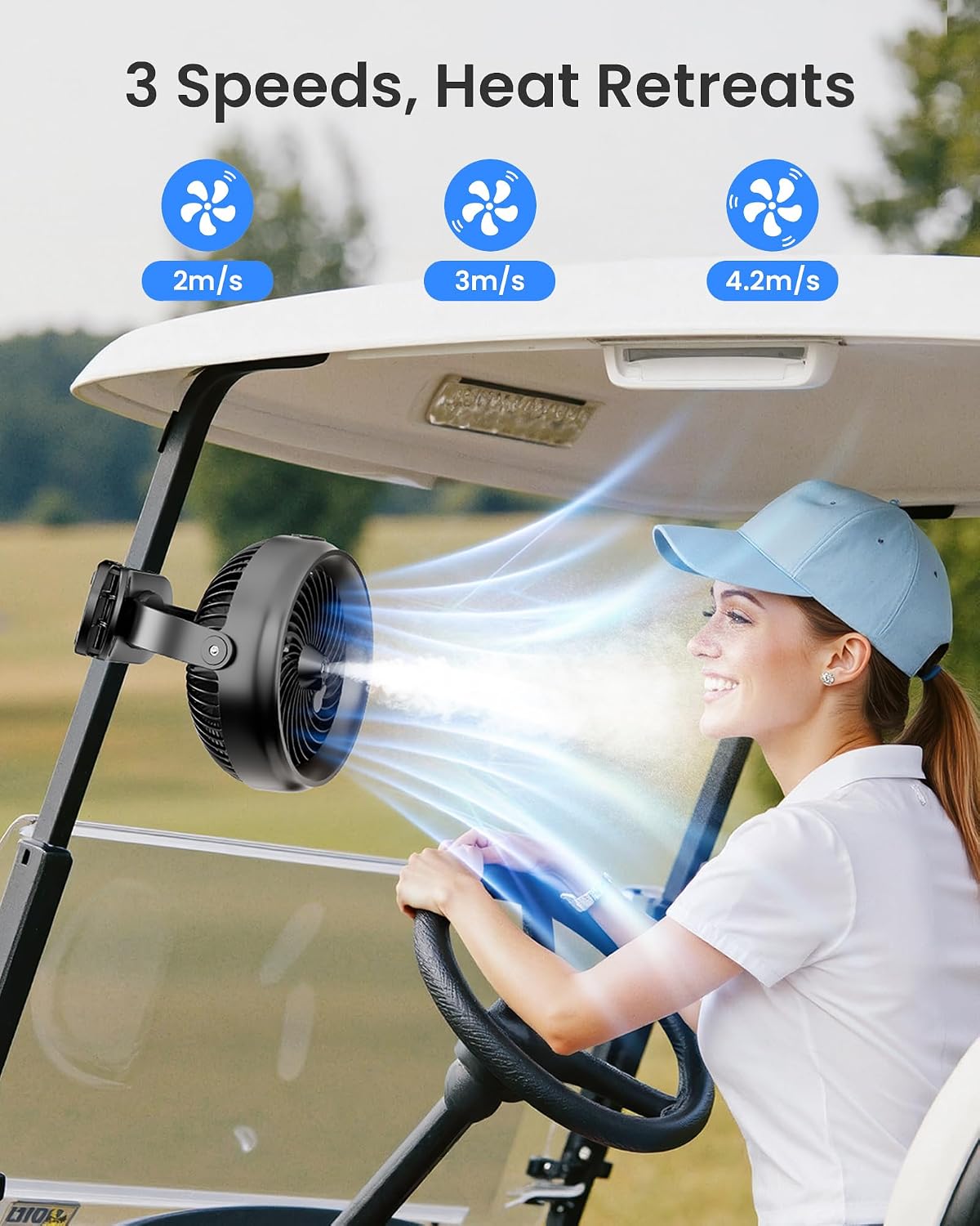 Koonie 8'' 10000mAh Battery Operated Misting Fan with Max. 48 Hrs Runtime