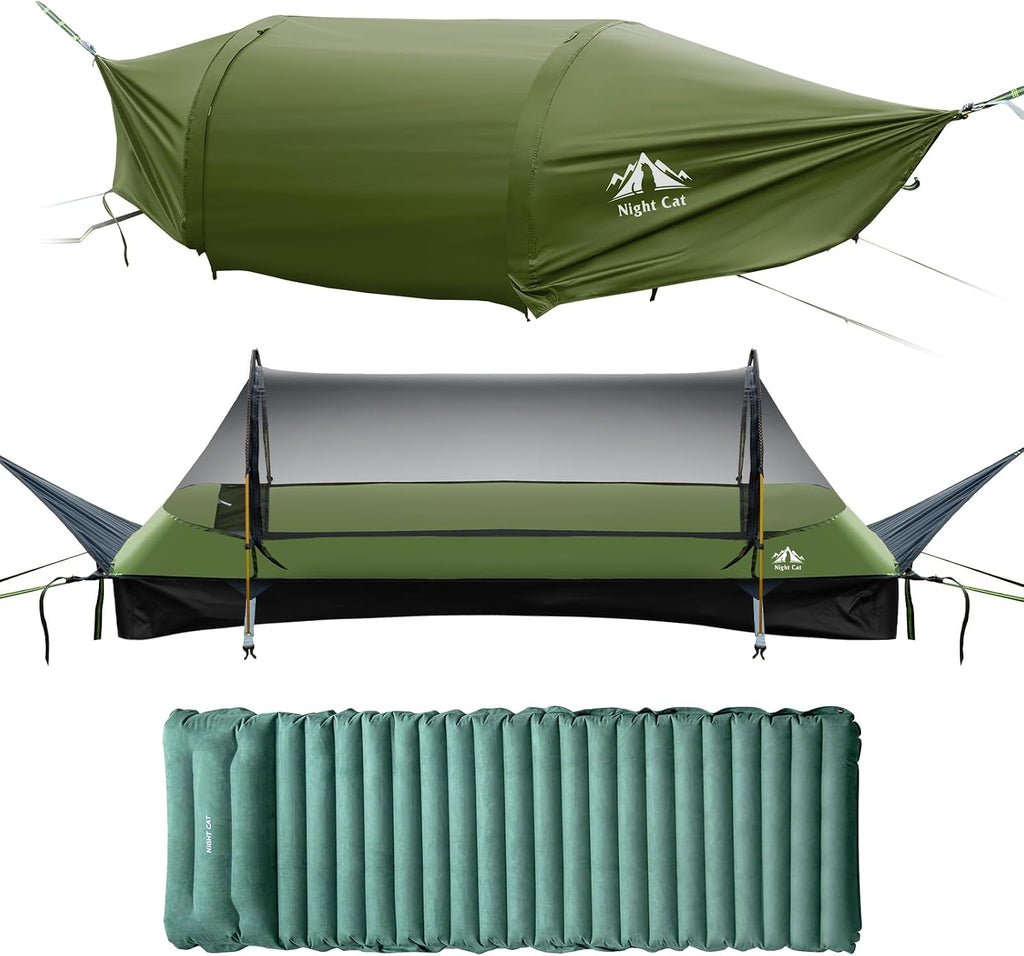Night Cat Flat Lay Hammock: Non-Rolling Hammock Tent for Adults 1 Person 330LBS