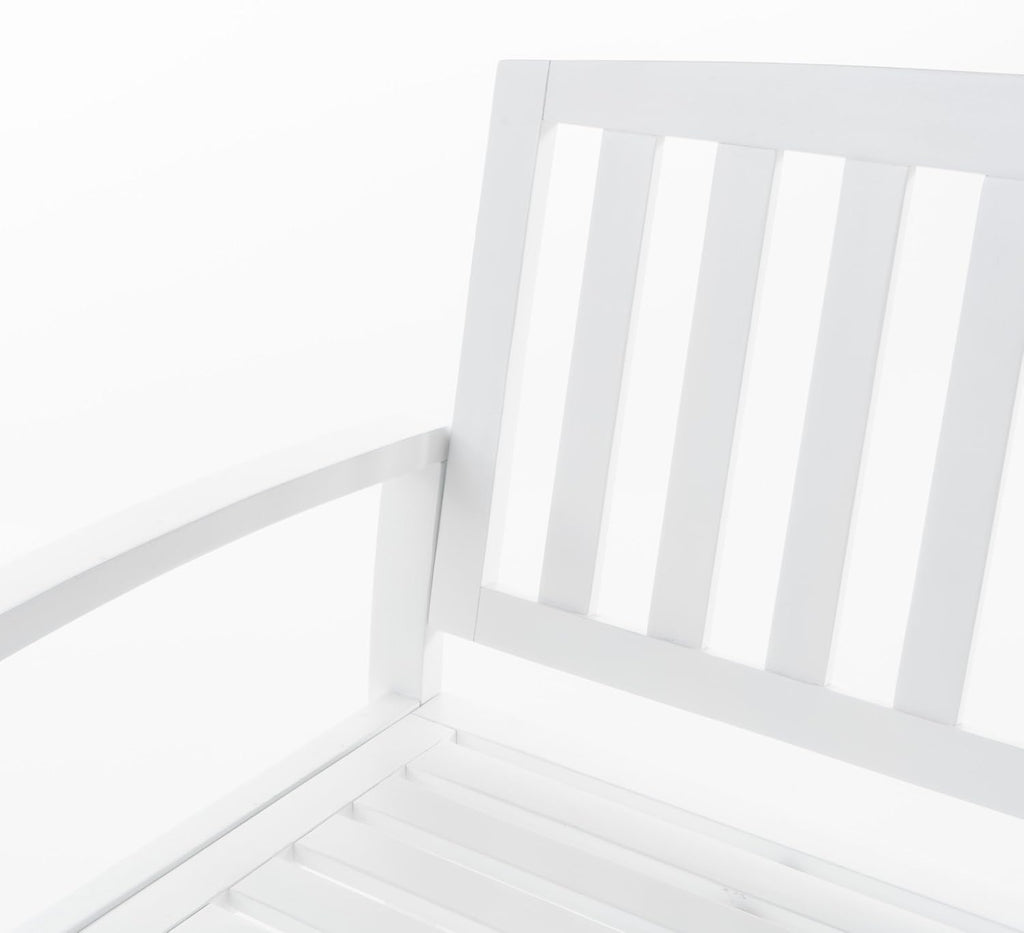 Christopher Knight Home Loja Outdoor Acacia Wood Bench, Pu White
