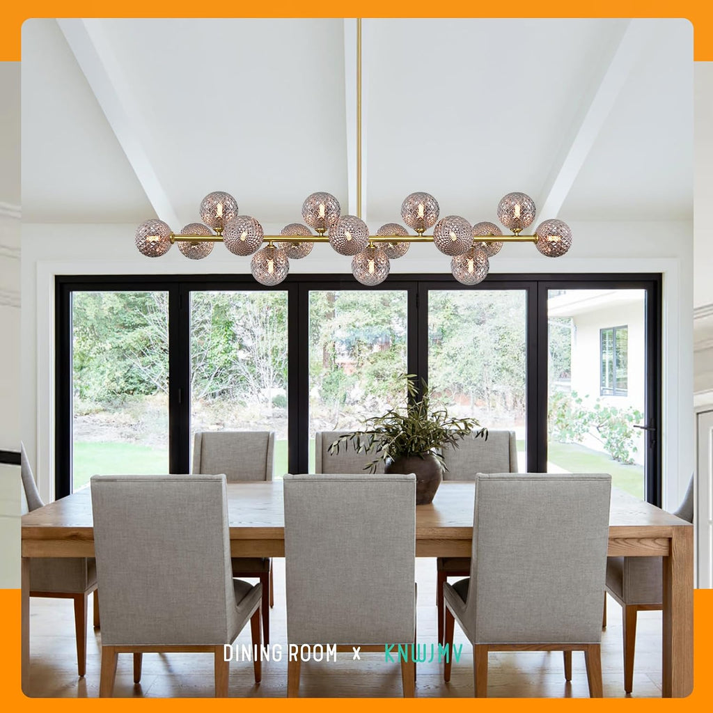 chandeliers for dining room linear island light mid, front angle view