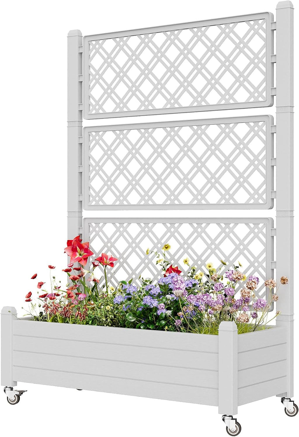 Elevated Raised Garden Bed with Wheels,Medium Ashen-61.2" h