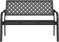 Grand patio 50" Outdoor Bench, Garden Bench with Armrests, Black