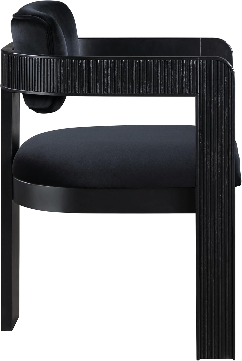 Meridian Furniture Sacha Velvet/Rubberwood Dining Chair, Black, Set of 2