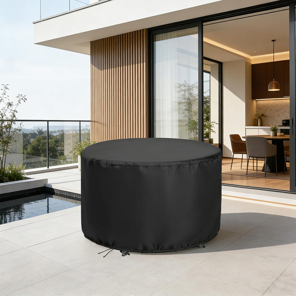 Round Patio Bar Height Table and Chair Cover for 90 Inch Patio Table
