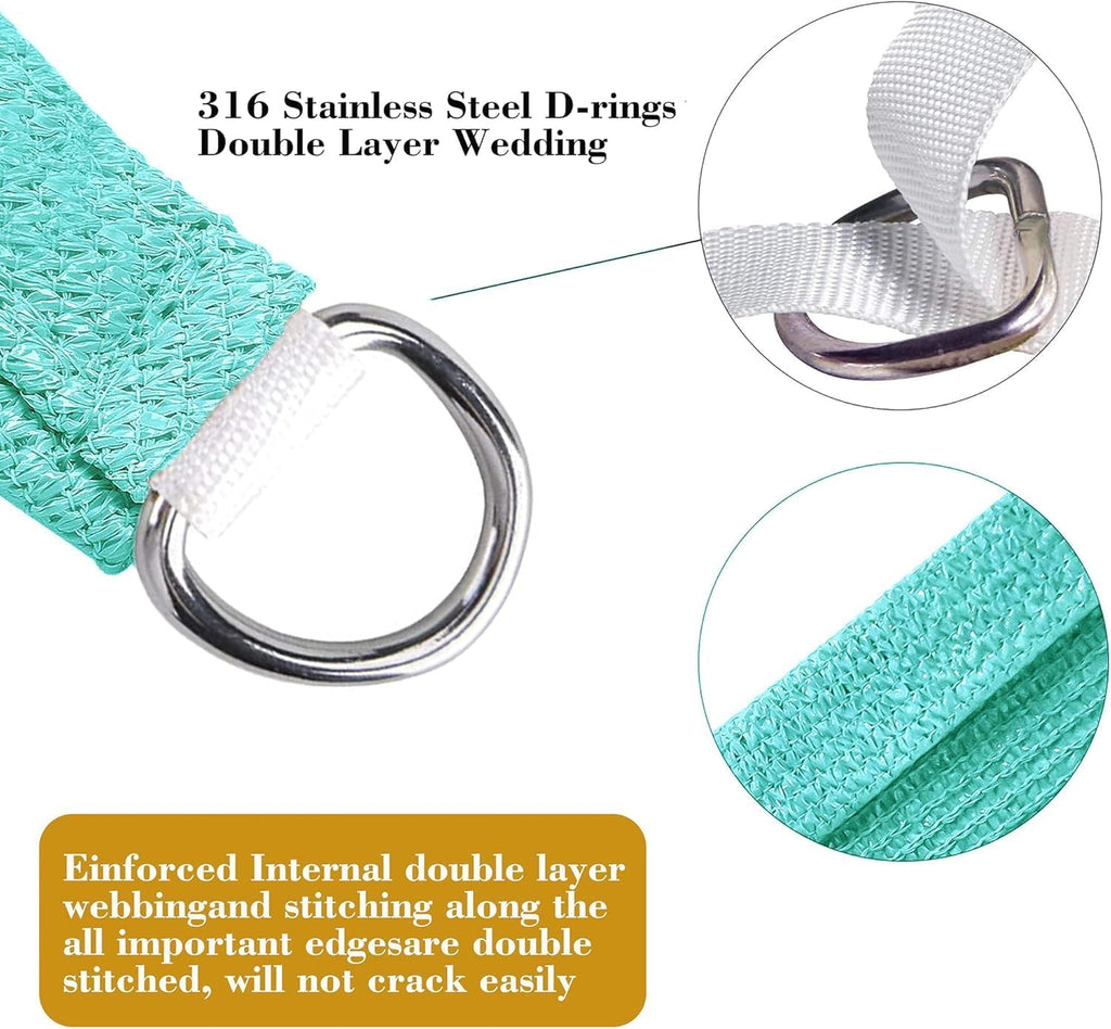 16' x 20' Turquoise Rectangle Sun Shade Sail Canopy Durable Fabric UV Block Awning, We Make Custom Sizes