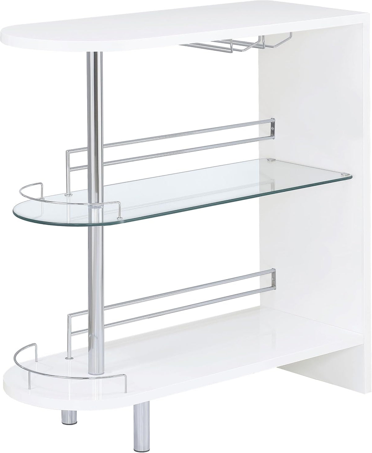 COASTER 2-holder Bar Table, Glossy White/Clear