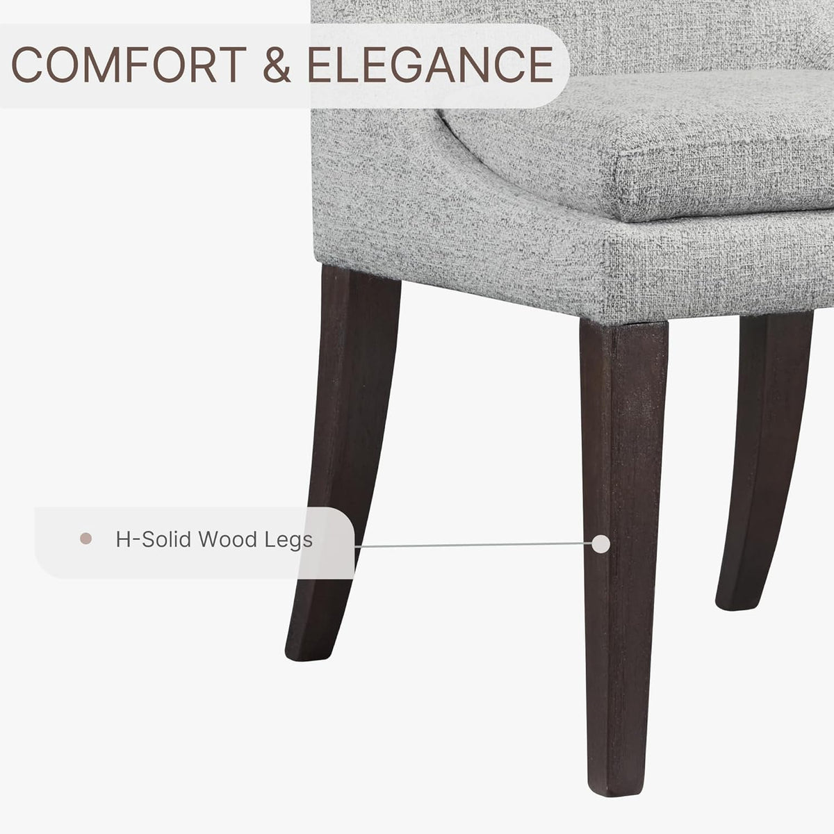 KISLOT Upholstered Dining Chairs Modern Sidechair Performance Fabric High Back Armlesschair for Diningroom Kitchen, Light Grey, Set of 4(2 Box)