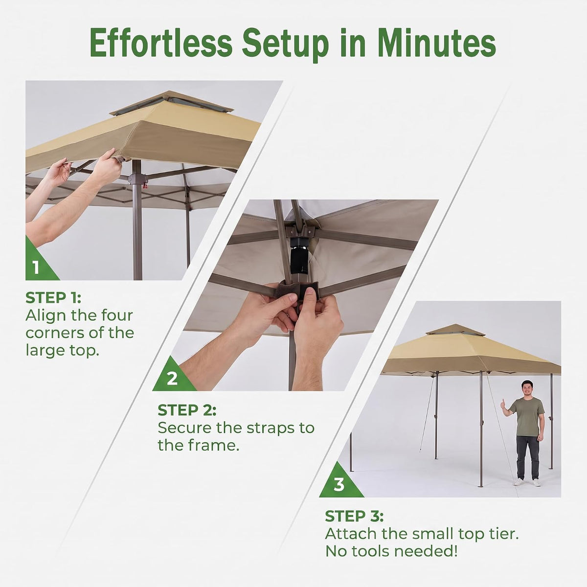 Canopy Replacement Top 13x13, Canopy Cover ONLY, Beige