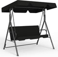 Murago 3-Seat Patio Swing Chair, Outdoor Porch Swing with Adjustable Canopy