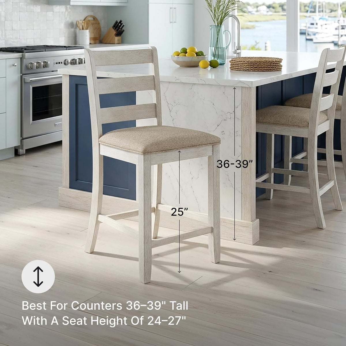 Signature Design by Ashley Counter Height Barstools, Set of 2, Farmhouse