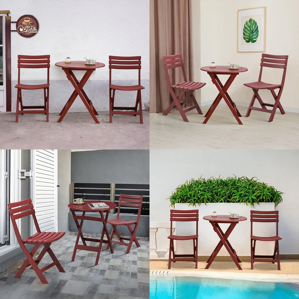 kaihaowin folding bistro set foldable outdoor cafe table on a desk or shelf