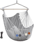 GOCAN Large Hammock Swing Chair, 39.4 x 53.1in with Metal Spread(Grey)