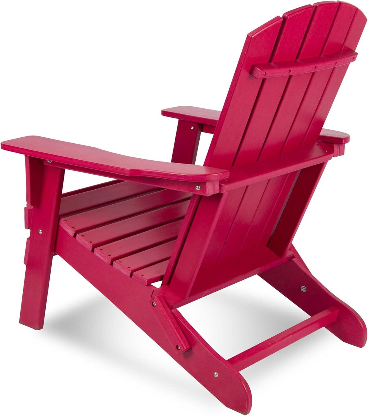 Shine Company 7626CP Seaside Mid-Century Modern Folding Plastic Adirondack Chair | Durable Resin Composite Fire Pit Chairs – Chili Pepper