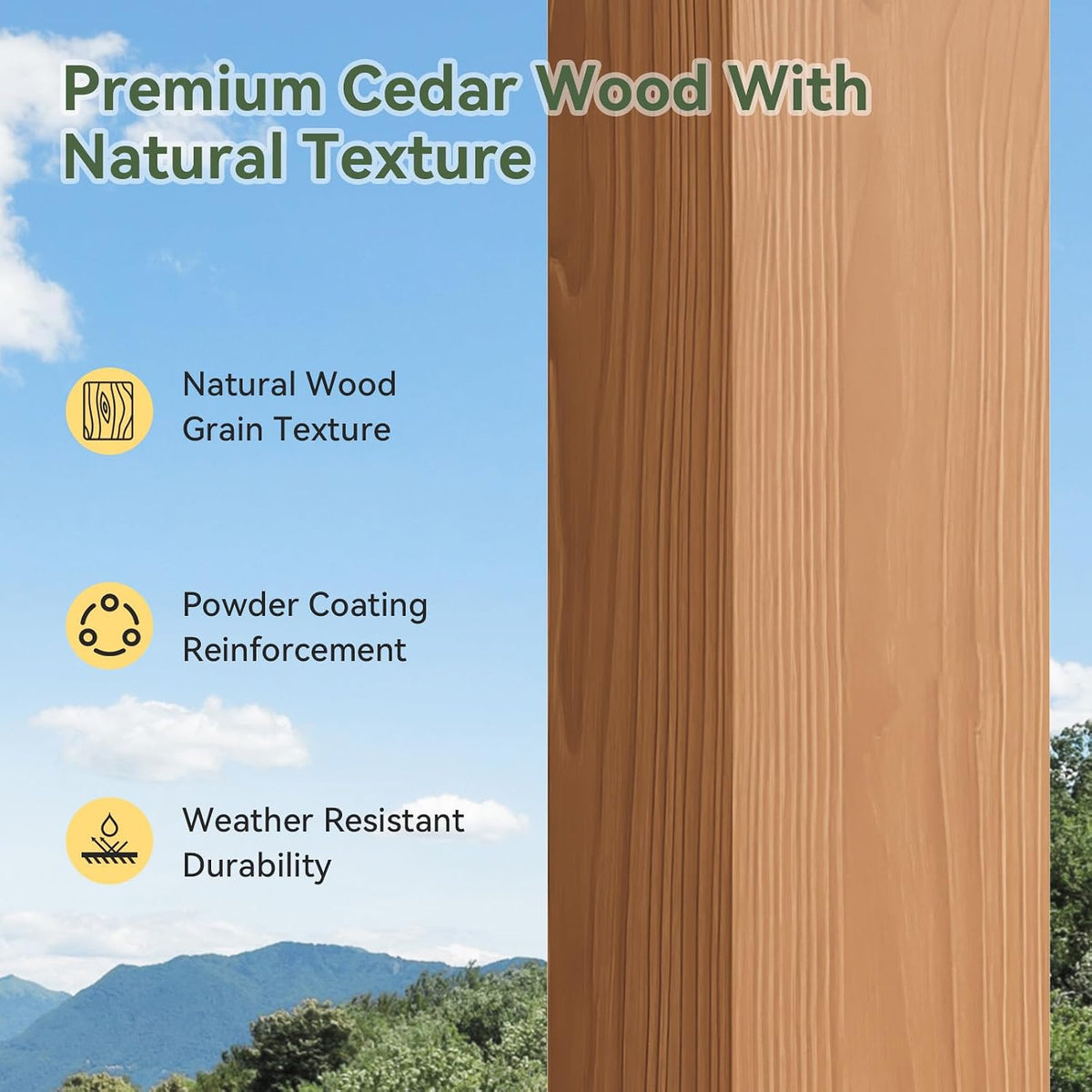 Aoxun 10x12 Cedar Wood Pergola, Outdoor Solid Wooden Pergola Kit