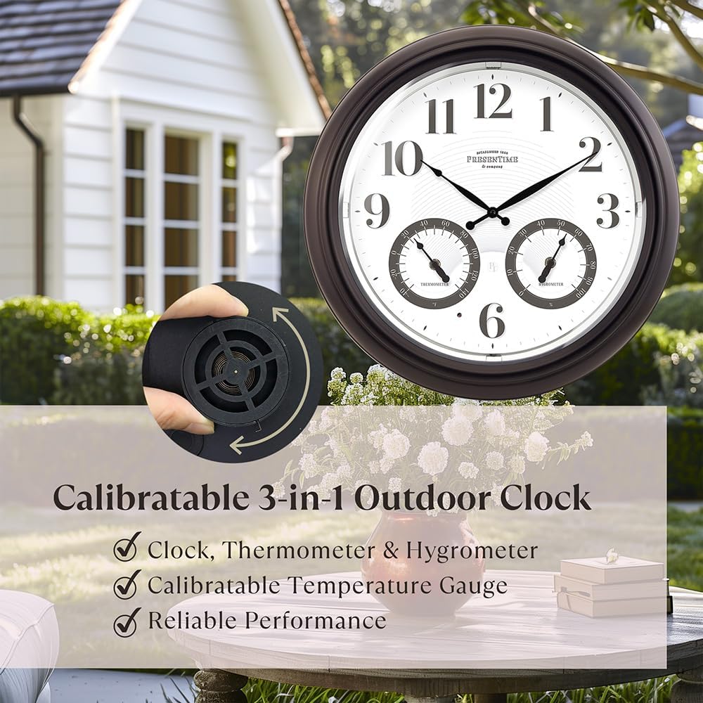Presentime 18" Illuminated in/Outdoor Clock