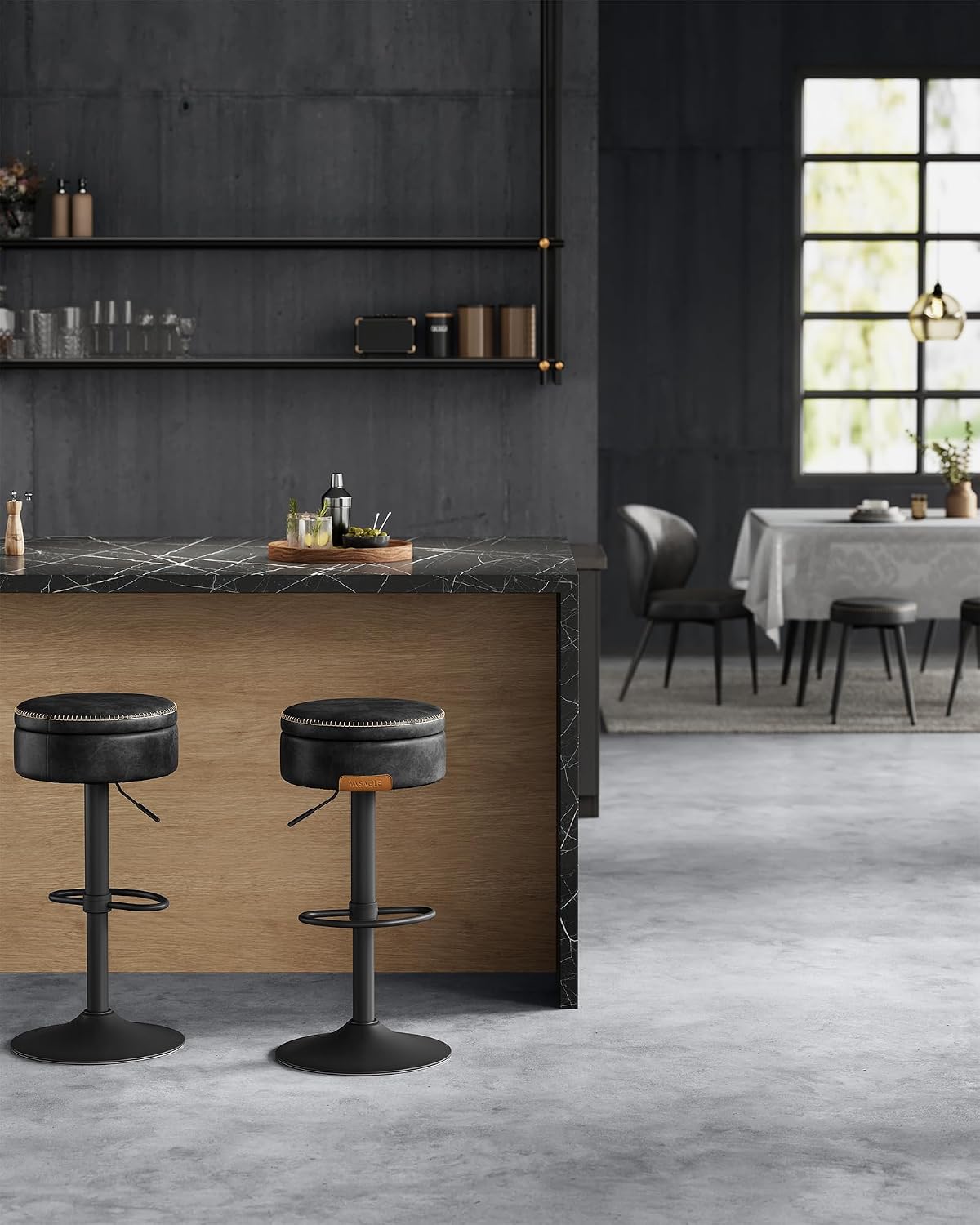 vasagle 360° swivel bar stool, height adjustable, with, package contents