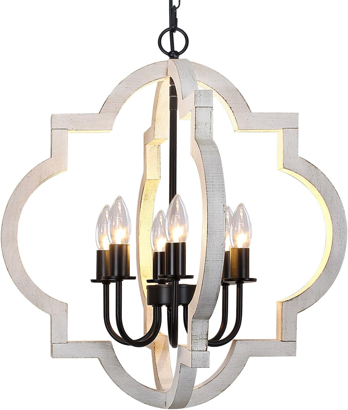 21.65'' Farmhouse Chandelier, 6 Light Rustic Dining Room Light Fixture