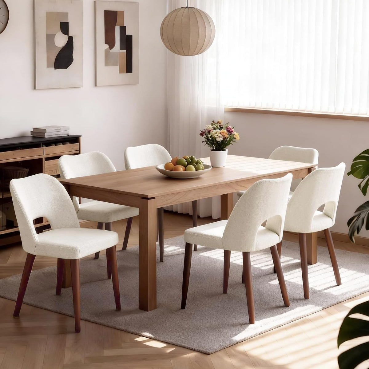 GarveeHome Dining Chairs Set of 4, Modern Hollow Back Dining Room Chair