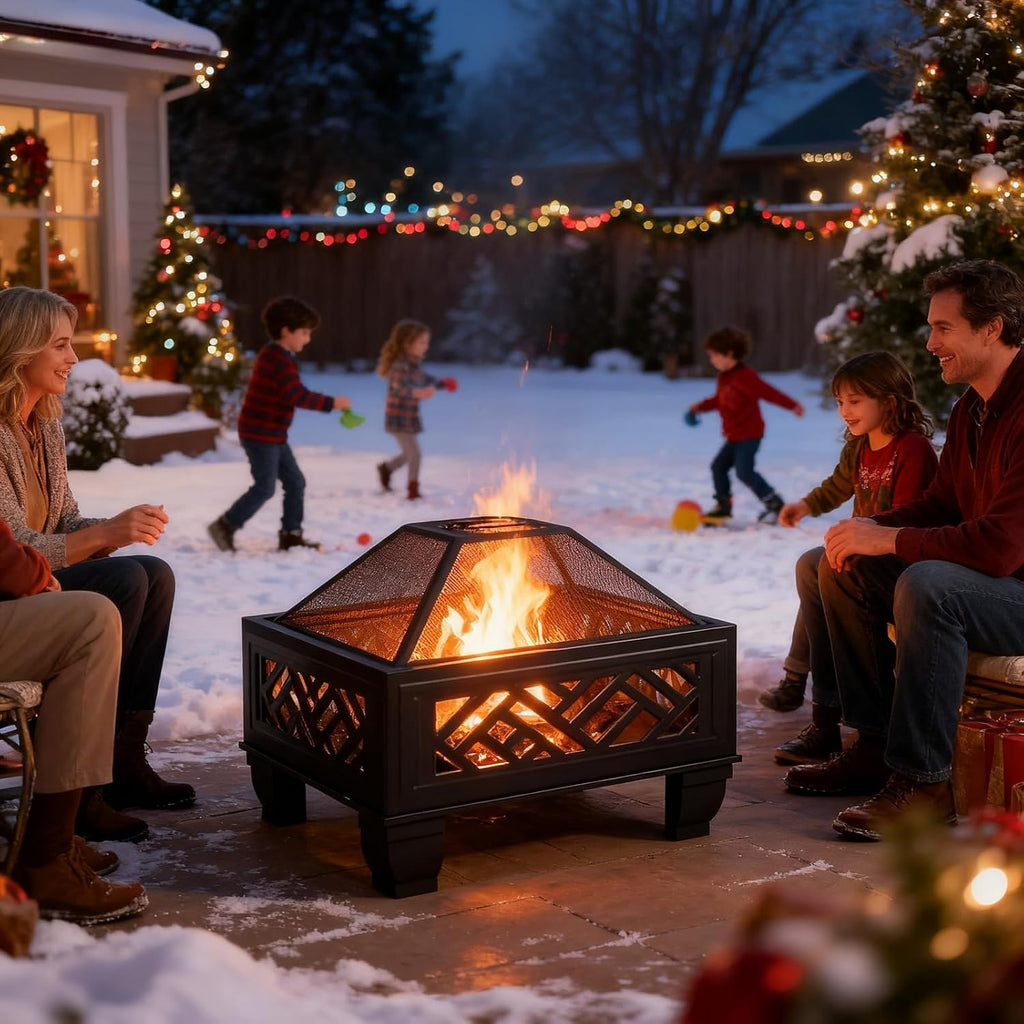 Breezz Wood-Burning Fire Pit with Grill, 26 in
