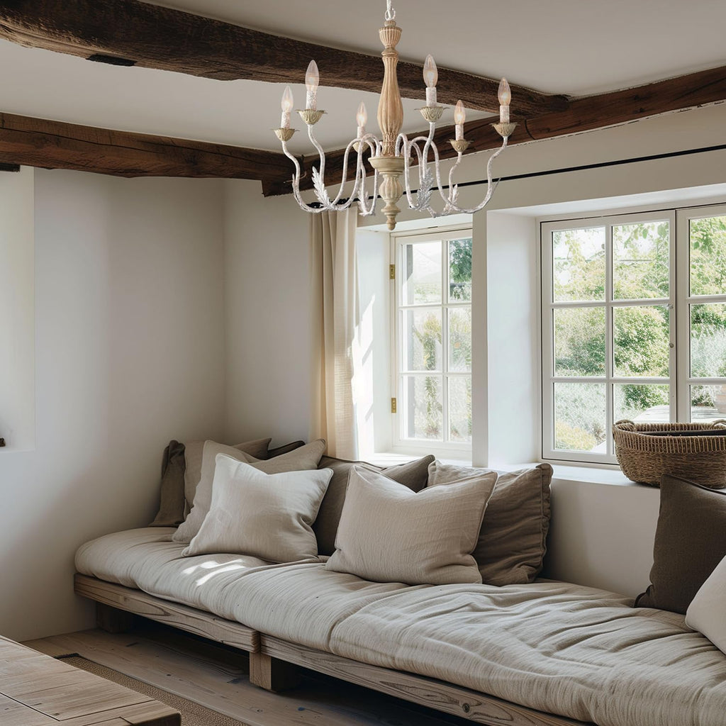 6-Light French Country Chandelier for Dining Room