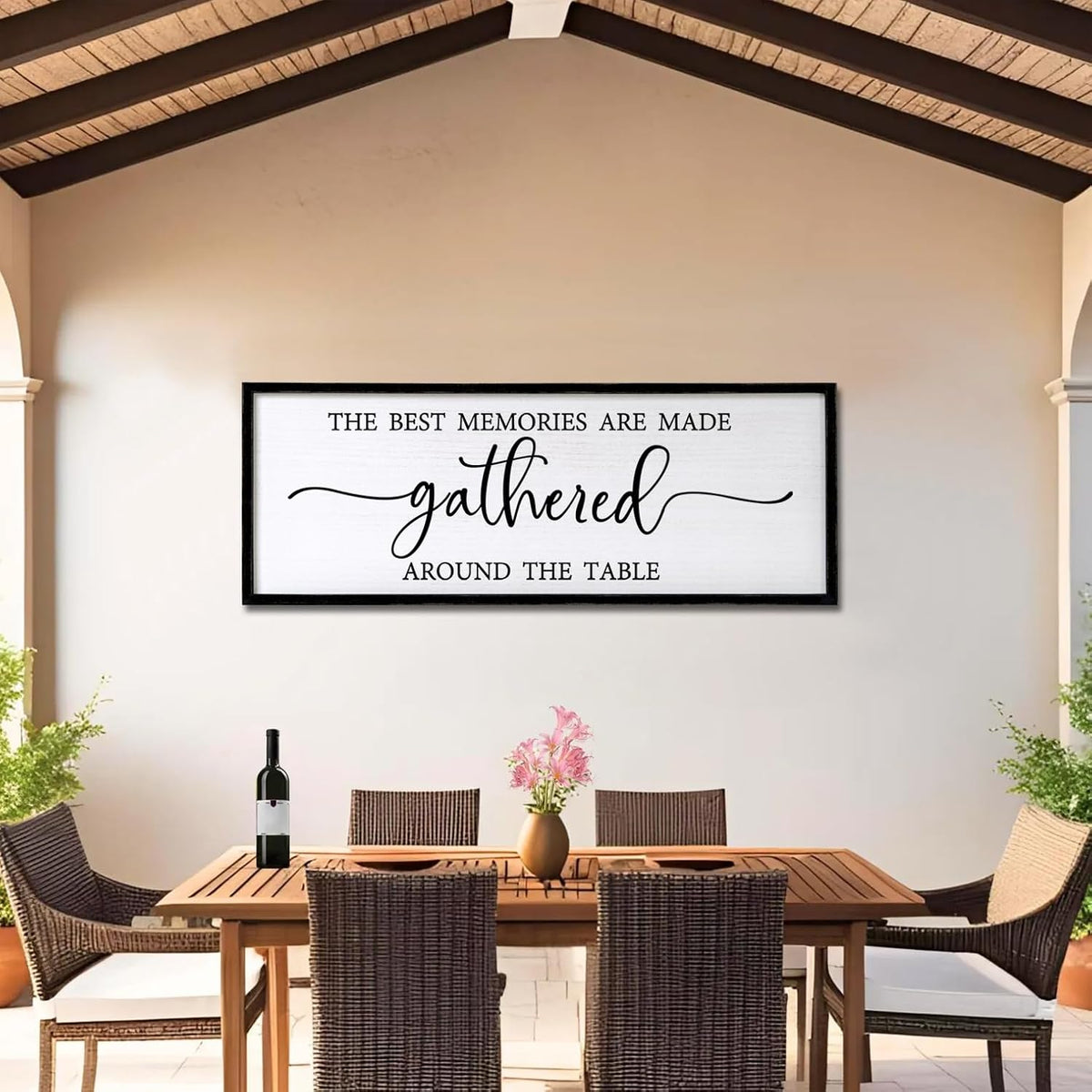 The Best Memories are Made Gathered Around The Table Framed Wall Art 40''