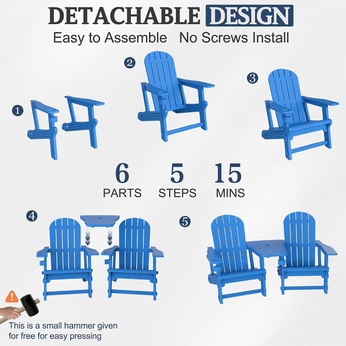 vongrasig adirondack chairs set of 2 with removable, package contents