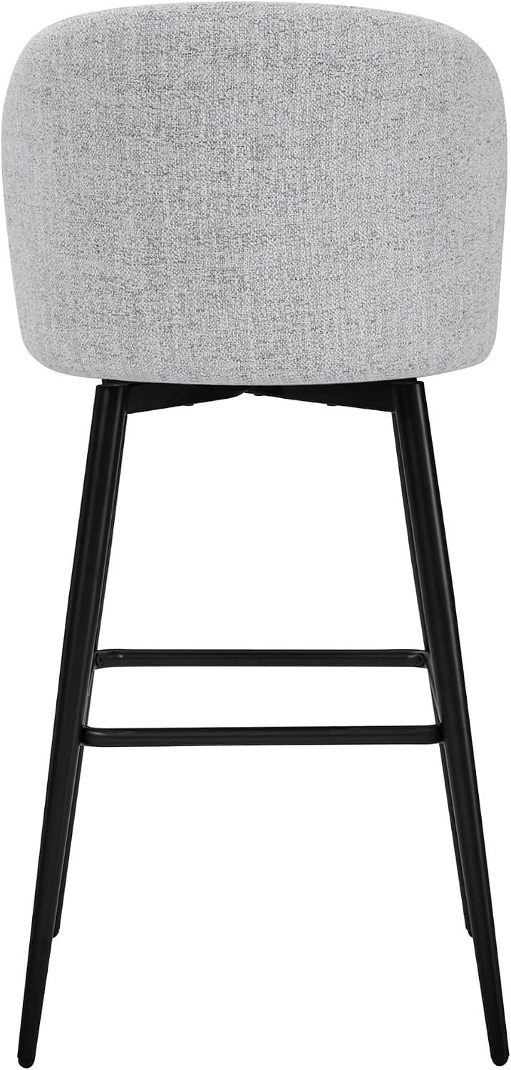 Watson & Whitely Swivel Bar Stools Set of 2, Fabric in White
