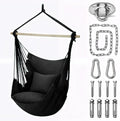 Athena Collection Hammock Chair Hanging Rope Swing, Black