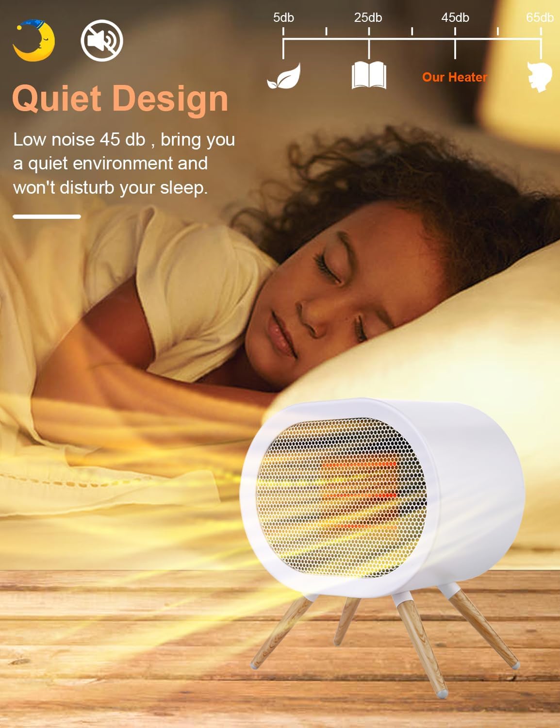 Cute Space Heater, 1000W Portable Space Heaters for Indoor Use