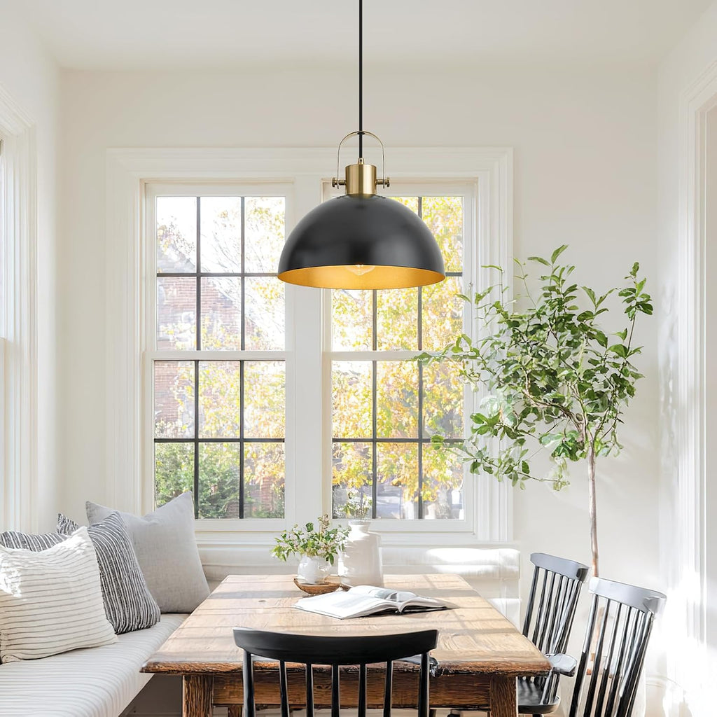 12 inch farmhouse pendant lights, black, 3 pack, package contents