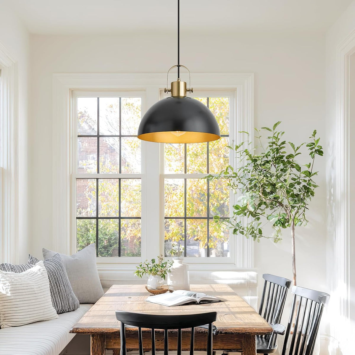 12 inch farmhouse pendant lights, black, 3 pack, package contents