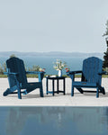 Folding Adirondack Chair, All-Weather HDPE Patio Chair with 2 Cup Holders