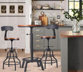 3-Piece Round Table & Chair Sets for Pub Kitchen Dining Living Party Bistro Breakfast, 1 Dining Table (30"-35.4"), 2 Counter Stools (20"-27"), Swivel Adjustable, Mostly Weld, Space-Saving,23.62" Dia