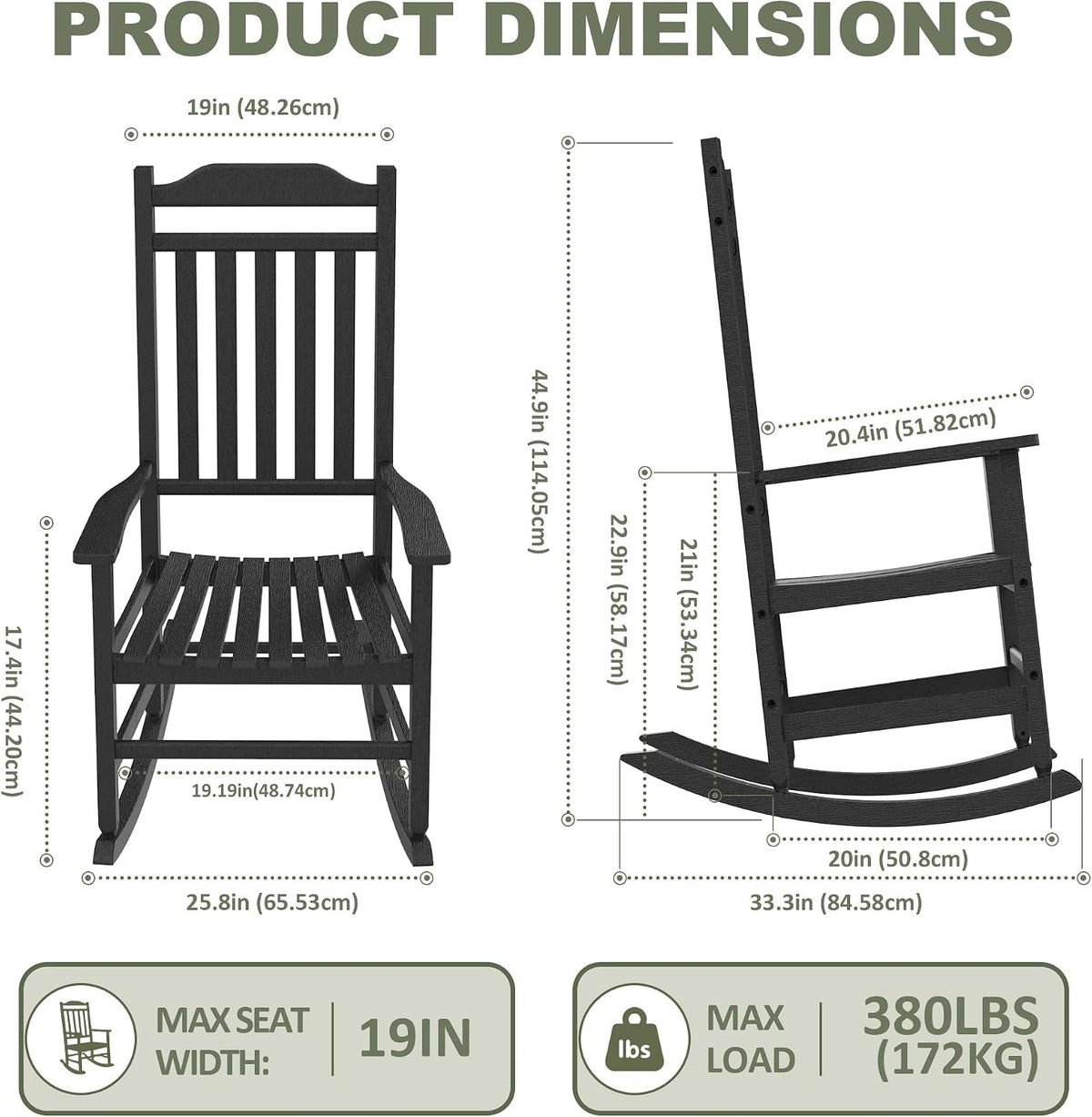 Outdoor Rocking Chair, Oversized Resin Outdoor Rocking Chair