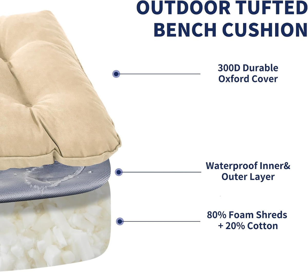 IPYNBAP Outdoor Bench Cushion, 59x18x5 Inch, Beige