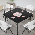 VINGLI 42" Fold in Half Square Table, Bi-Folding Commercial Portable Plastic Dining Table for Kitchen Outdoor Party Wedding Event, Black