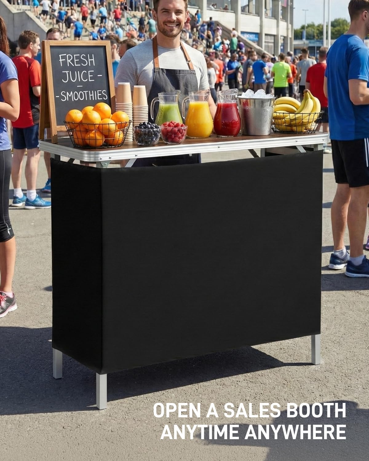 outvita portable bar table with 2 tier shelves, package contents